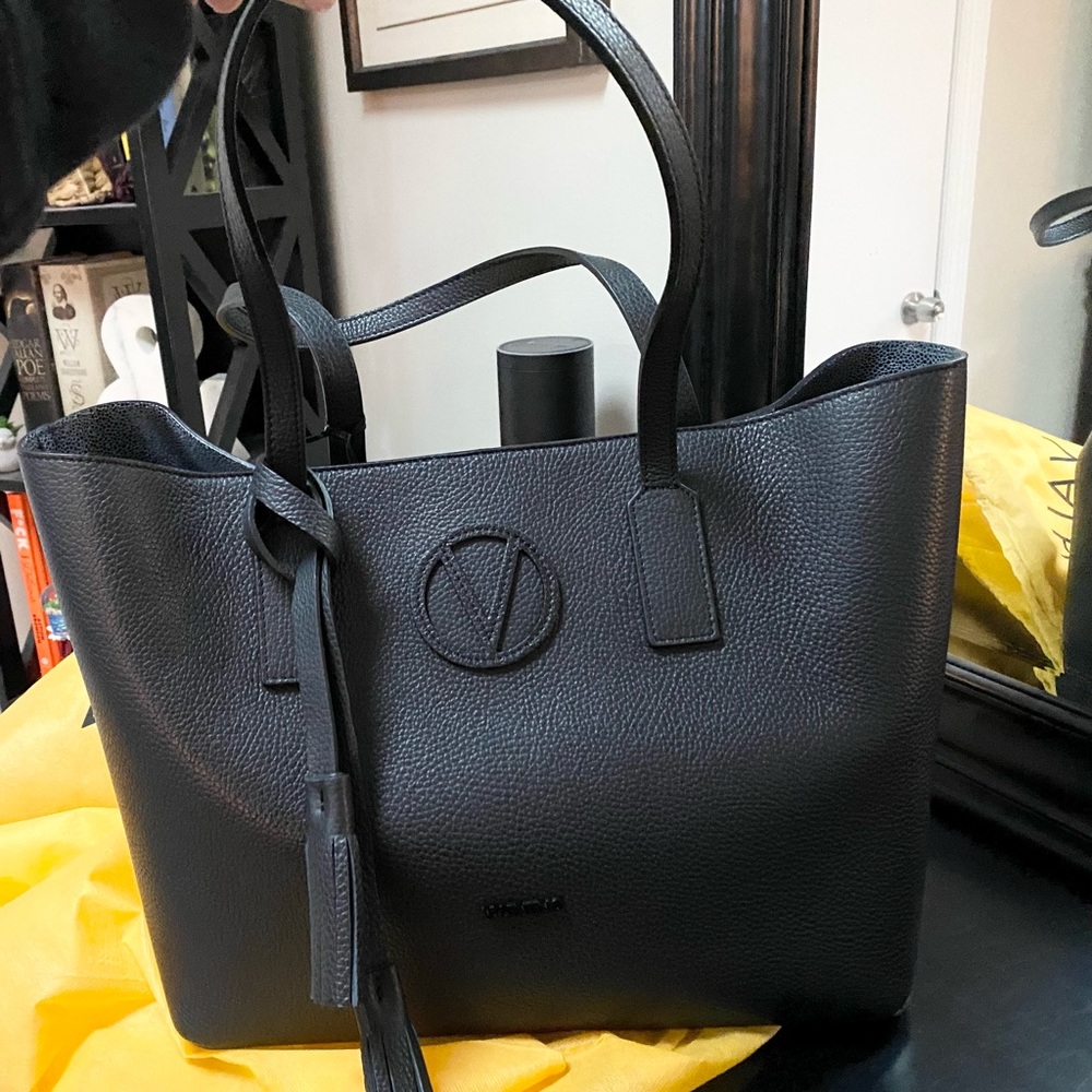 NWT black leather Valentino tote